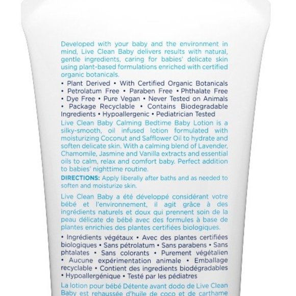 Live Clean Baby Lotion Calming Bedtime Lotion -2 bottles - Picture 4 of 4